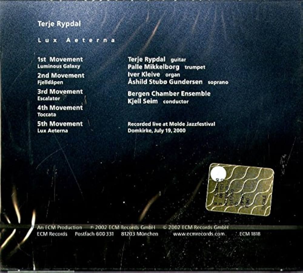 Terje Rypdal – Lux Aeterna (cd ECM 2002) - usato